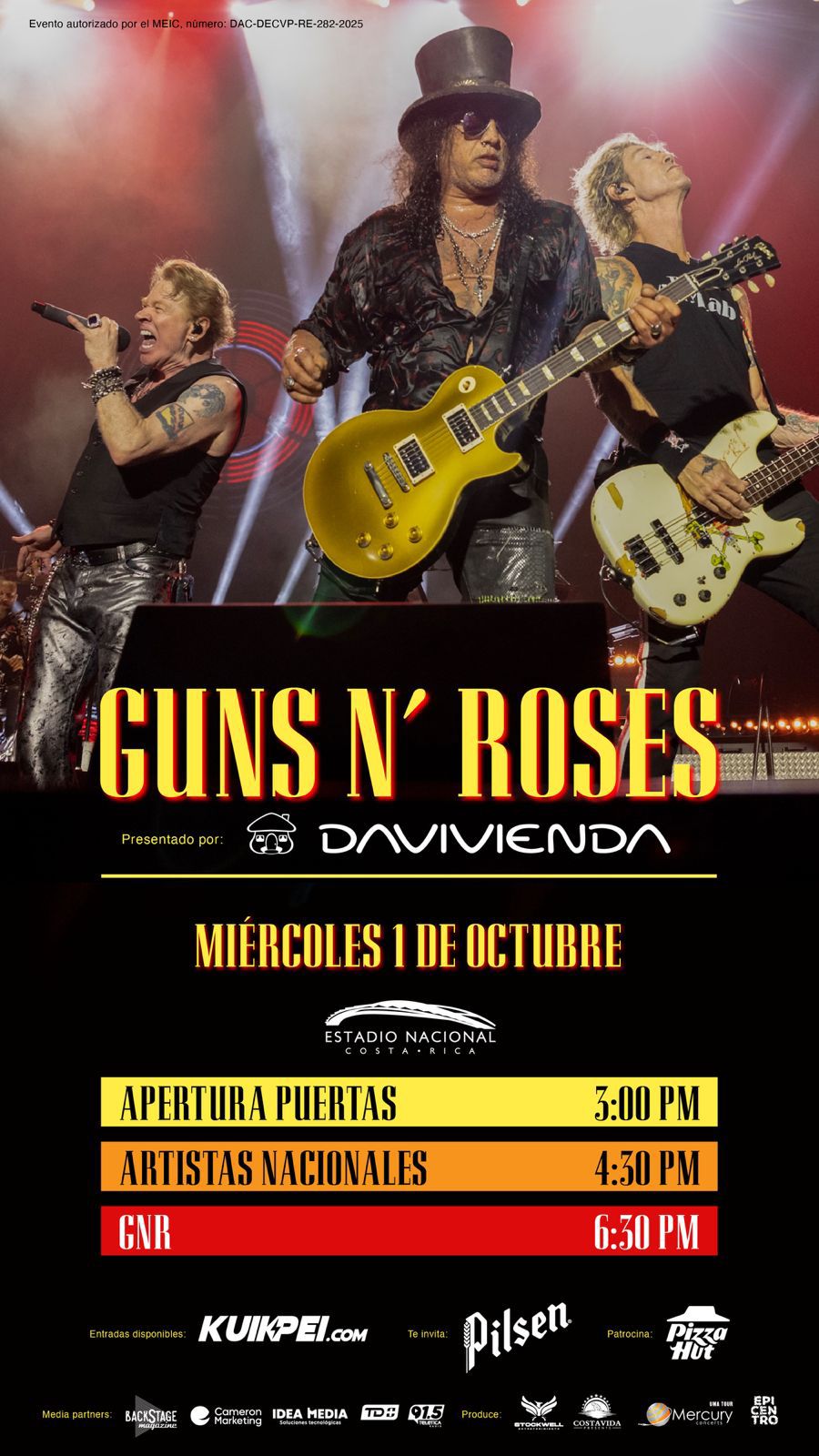 ÚLTIMOS BOLETOS PARA VER A GUNS N’ ROSES EN COSTA RICA